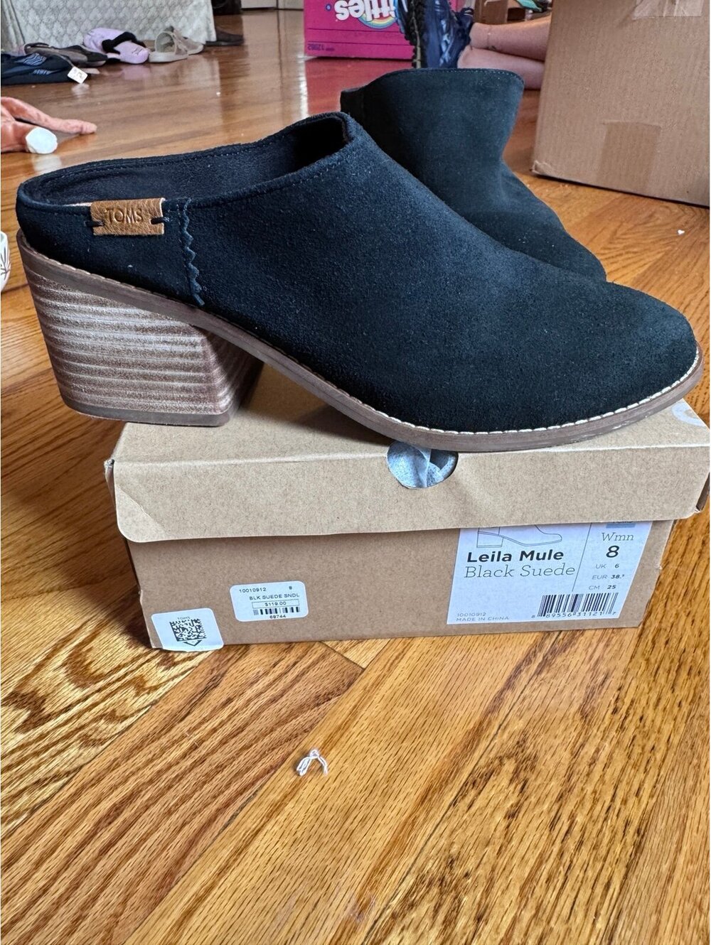 TOMS black suede mules - leila